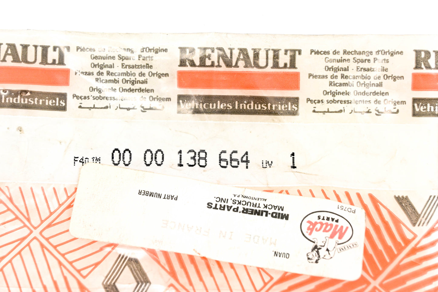 Renault 0000138664 Washer for Mack NOS