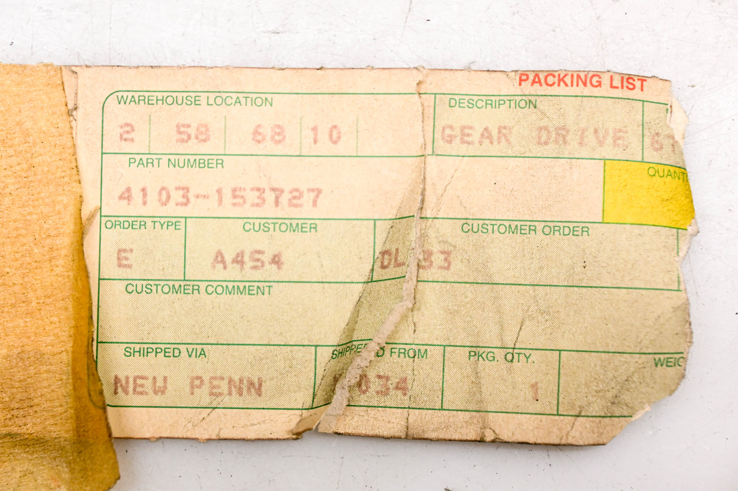 Mack 4103-153727, 153727 Renault Drive Gear NOS