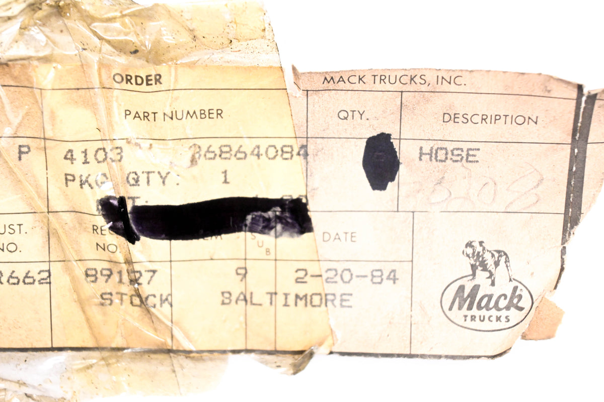 Mack 4103-36864084 Engine & Radiator Hose NOS