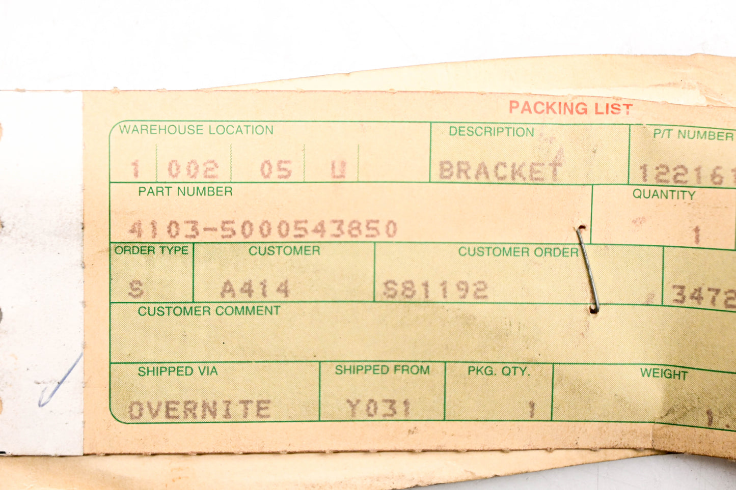 Mack 4103-5000543850, 5000543850 Renault Exhaust Bracket NOS