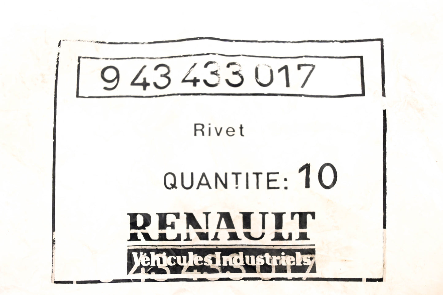 Mack 4103-943433017, 943433017 Renault Rivets Qty 10 NOS