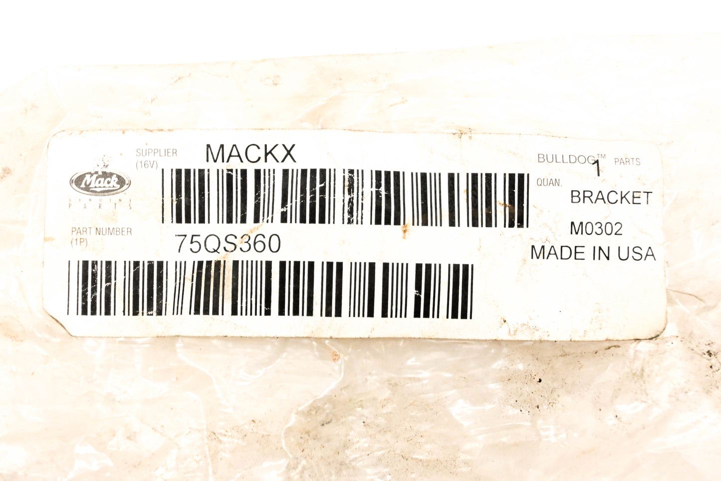 Mack 75QS360 Black Bracket Bar NOS