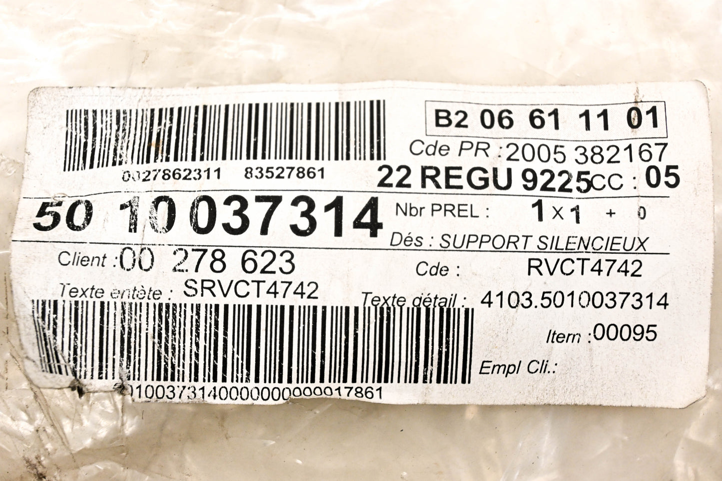 Mack 4103-5010037314, 5010037314 Renault Angle Bracket NOS