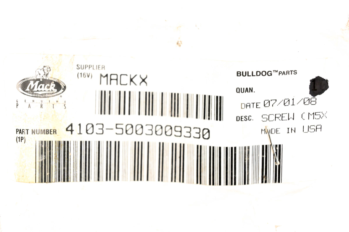 Mack 4103-5003009330, 5003009330 Screw NOS