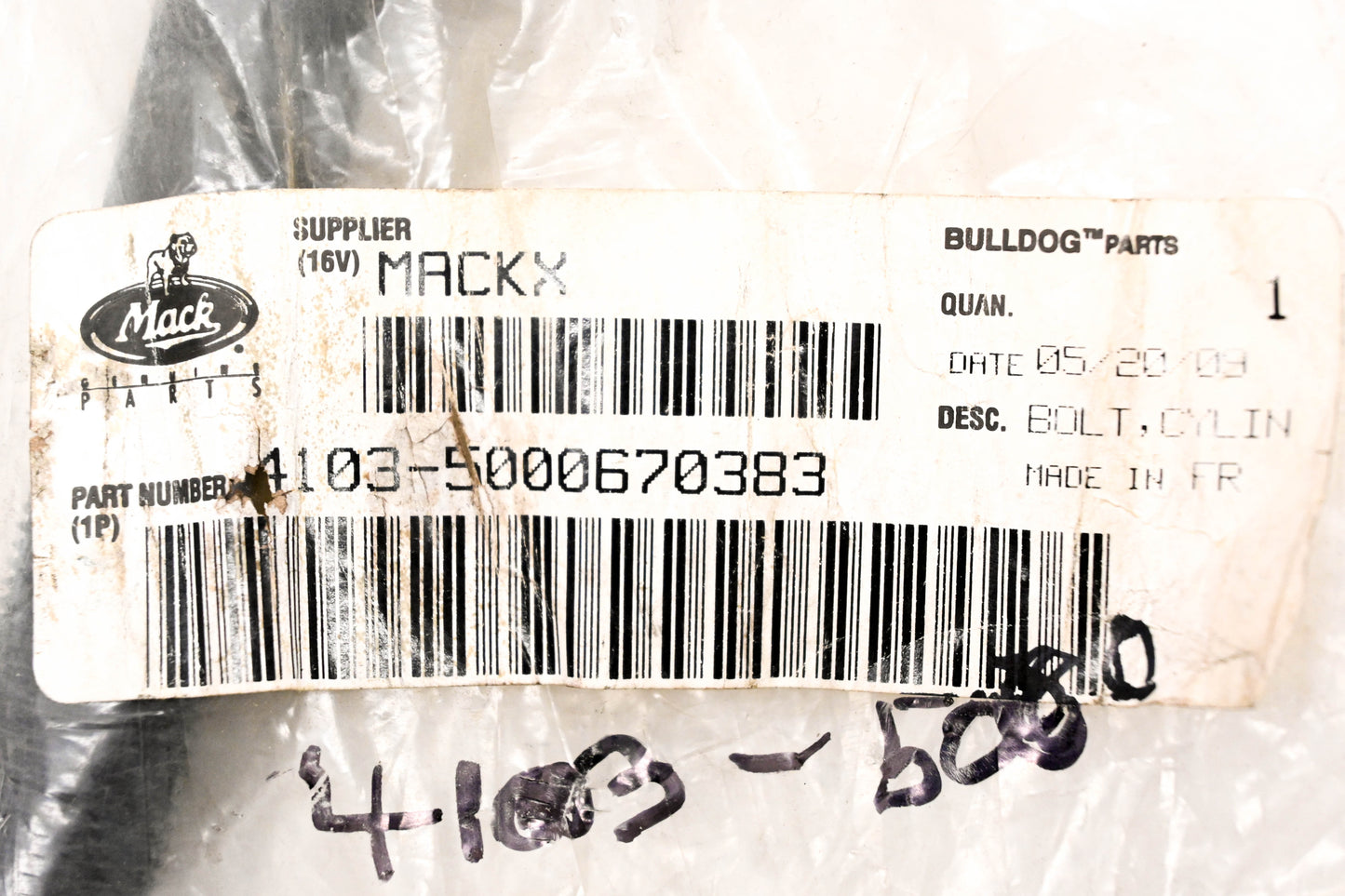 Mack 4103-5000670383, 5000670383 Renault Cylinder Head Bolt NOS