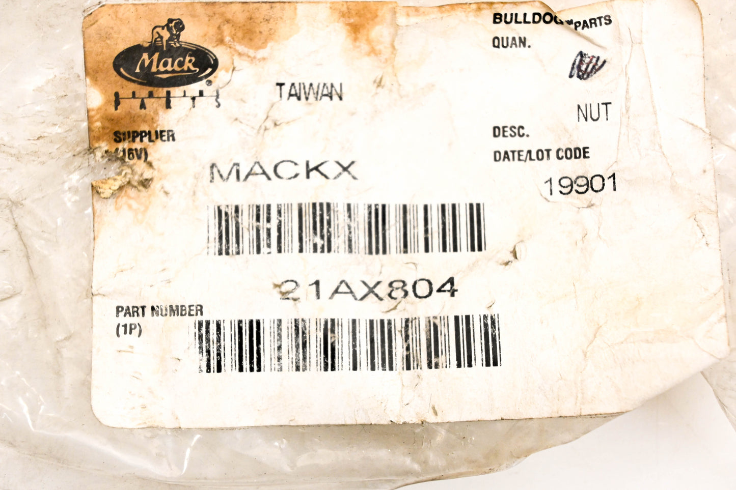 Mack 21AX804 Righthand Nuts Qty 2 NOS
