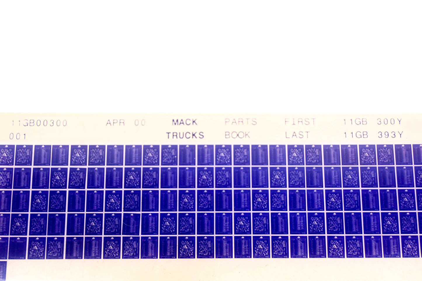 Mack 11GB00300 11GB300Y - 11GB393Y Parts Microfiche NOS