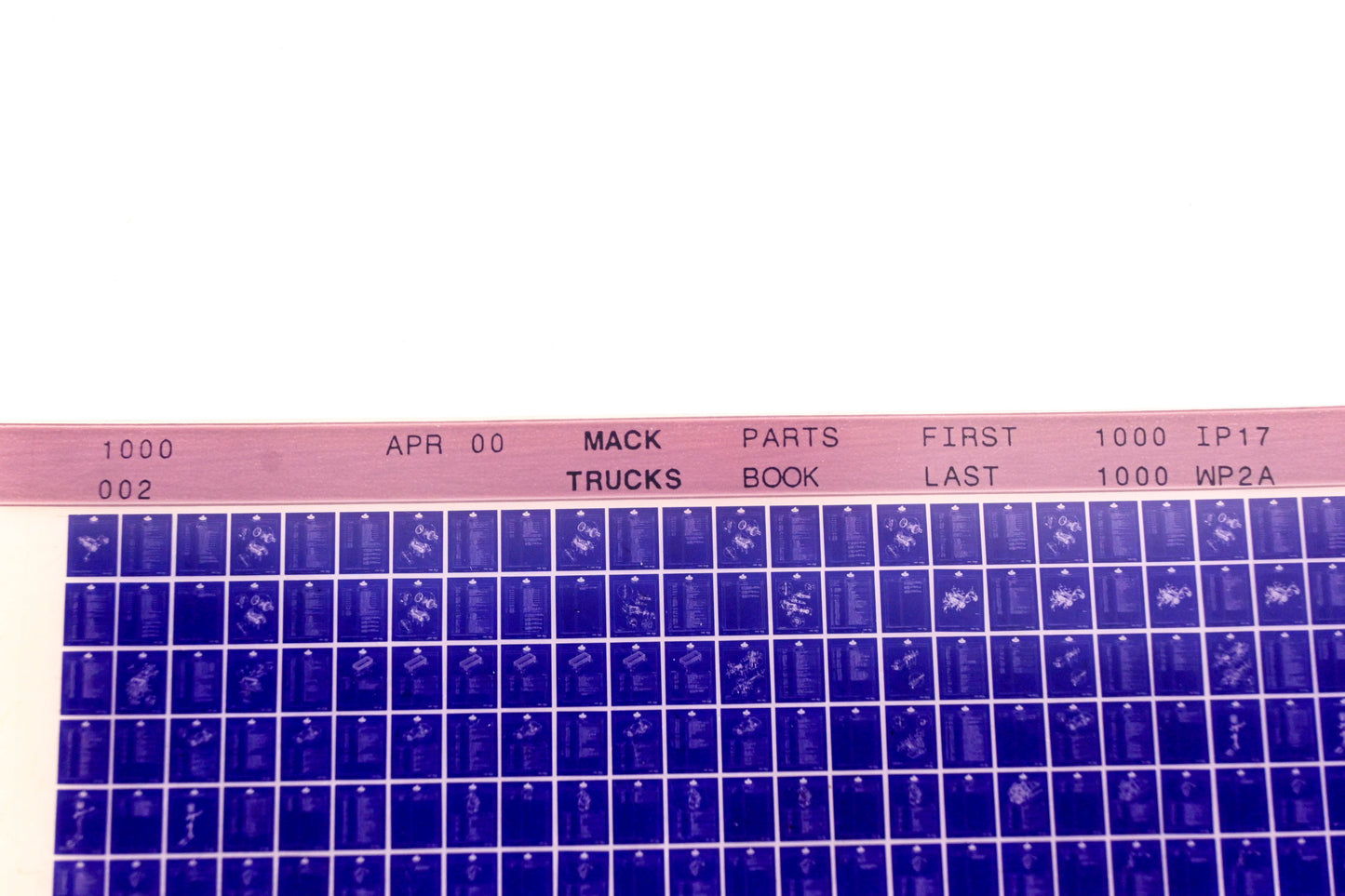 Mack 1000-002 1000IP17 - 1000WP2A Parts Microfiche NOS