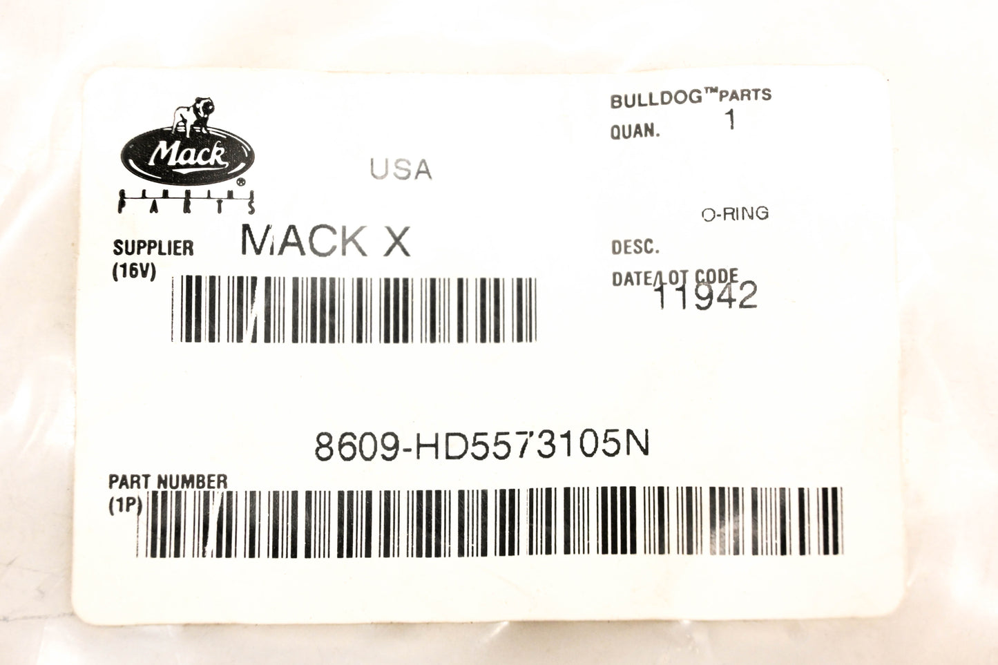 Mack 8609-HD5573105N O-Ring NOS