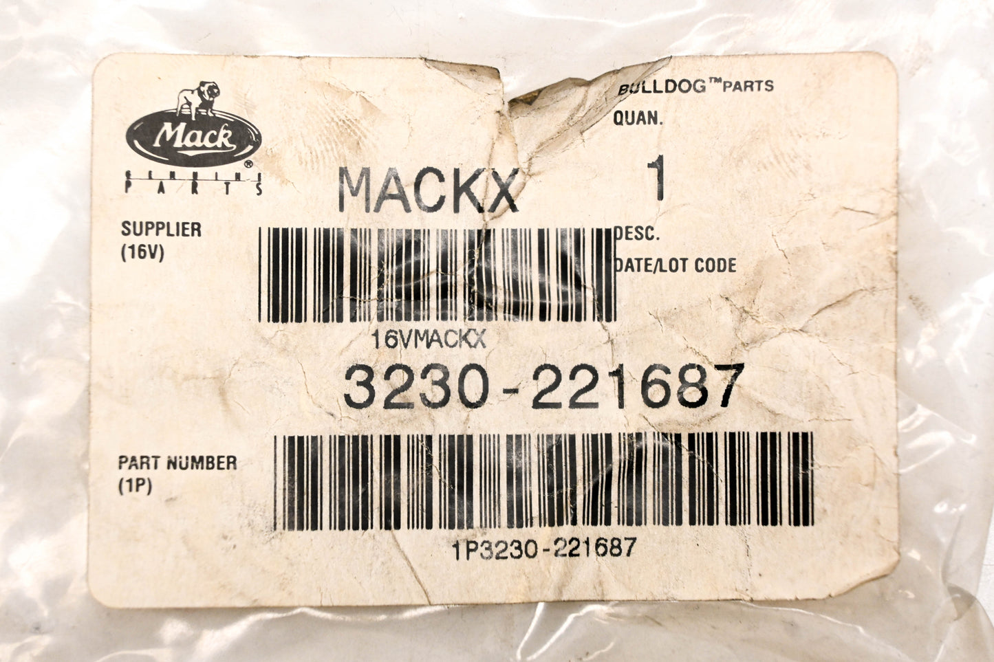 Mack 3230-221687, 3230221687 Vent Cap NOS