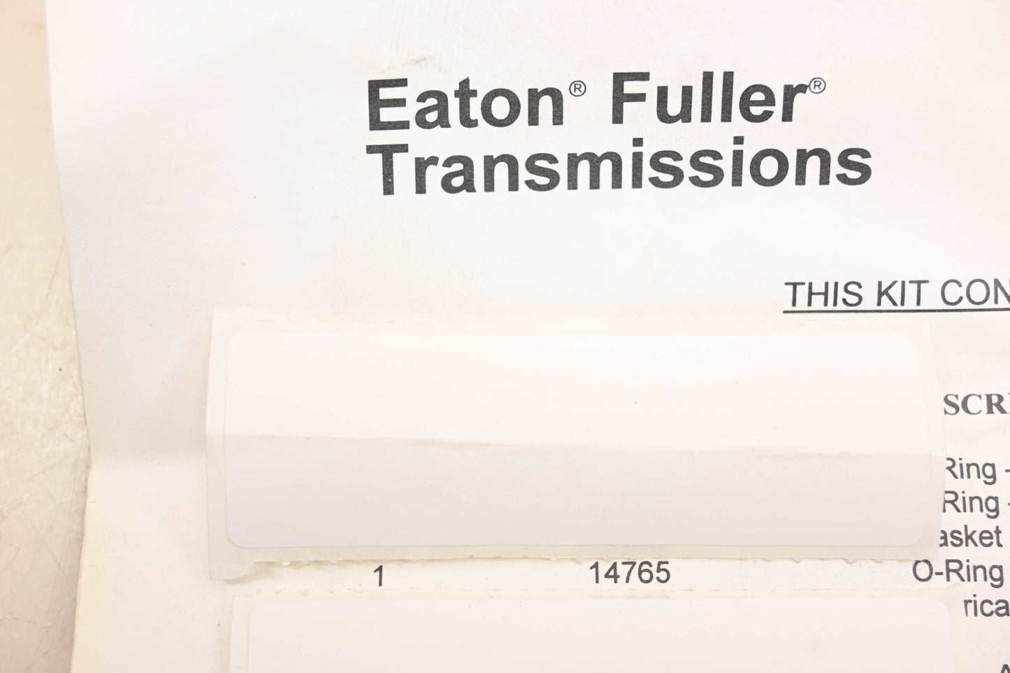 Eaton Fuller 14765 O-Ring 1.137OD NOS