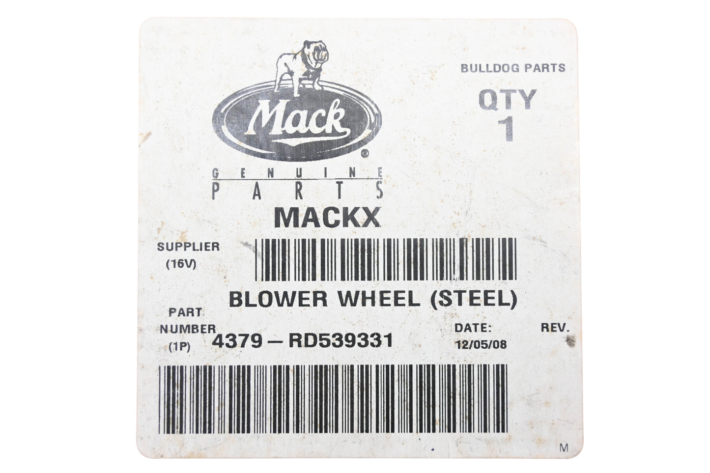 Mack 4379-RD539331, RD539331 Steel Blower Wheel NOS