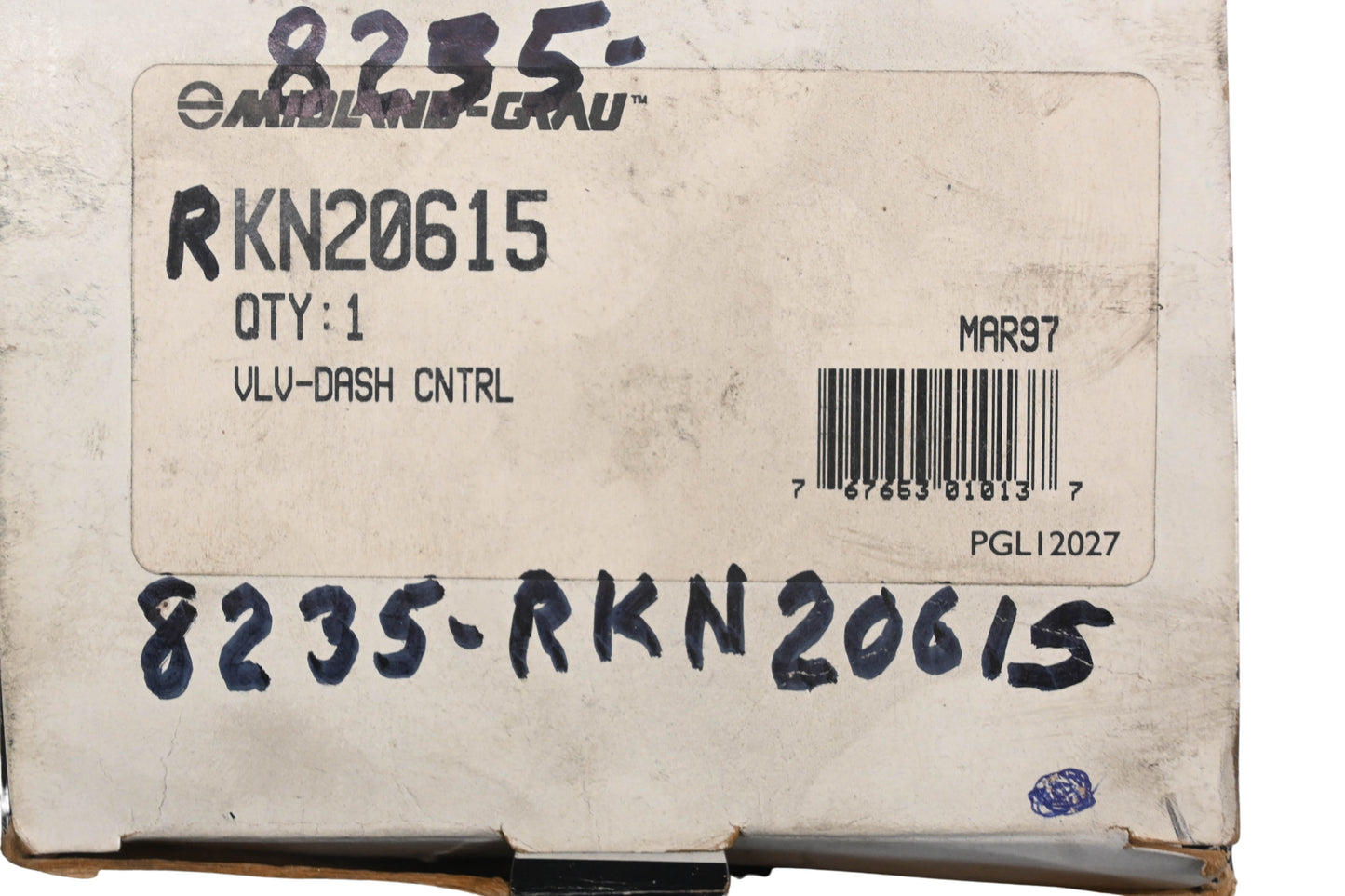 Mack 8235-RKN20615, RKN20615 Midland-Grau Dash Brake Valve Assembly NOS