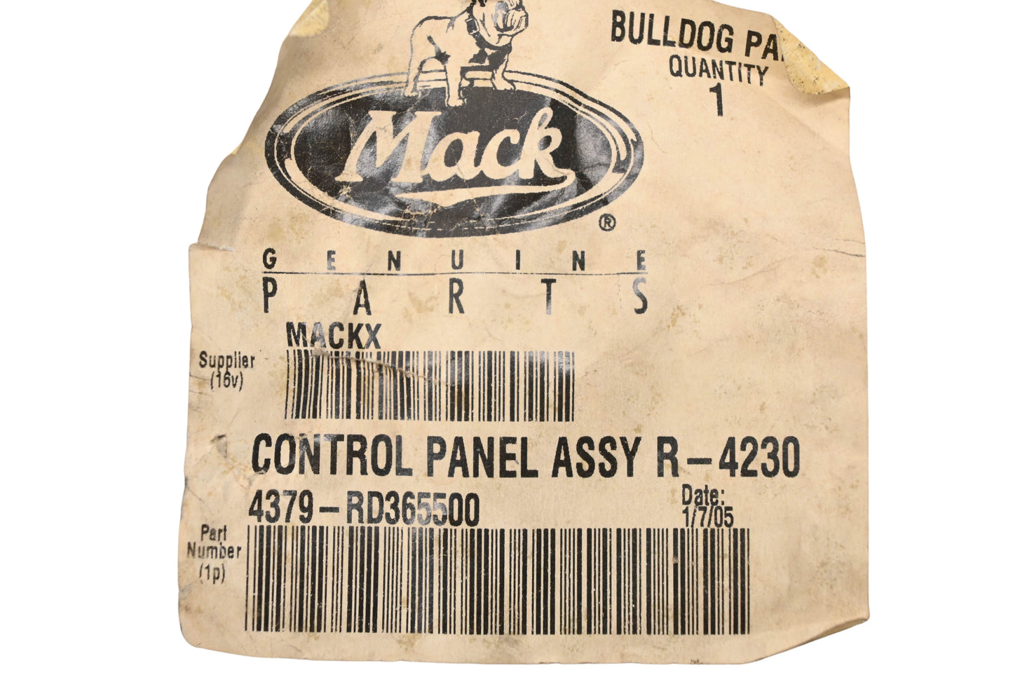 Mack 4379-RD365500, RD365500 Red Dot Control Panel Assembly NOS