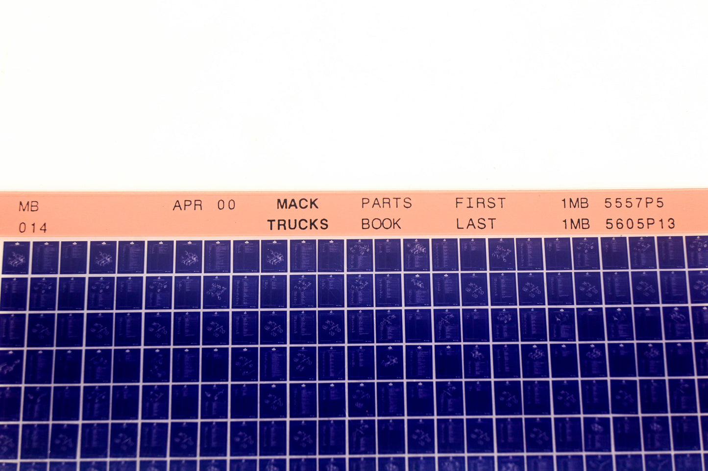 Mack MB014 1MB5557P5 - 1MB5605P13 Parts Microfiche NOS