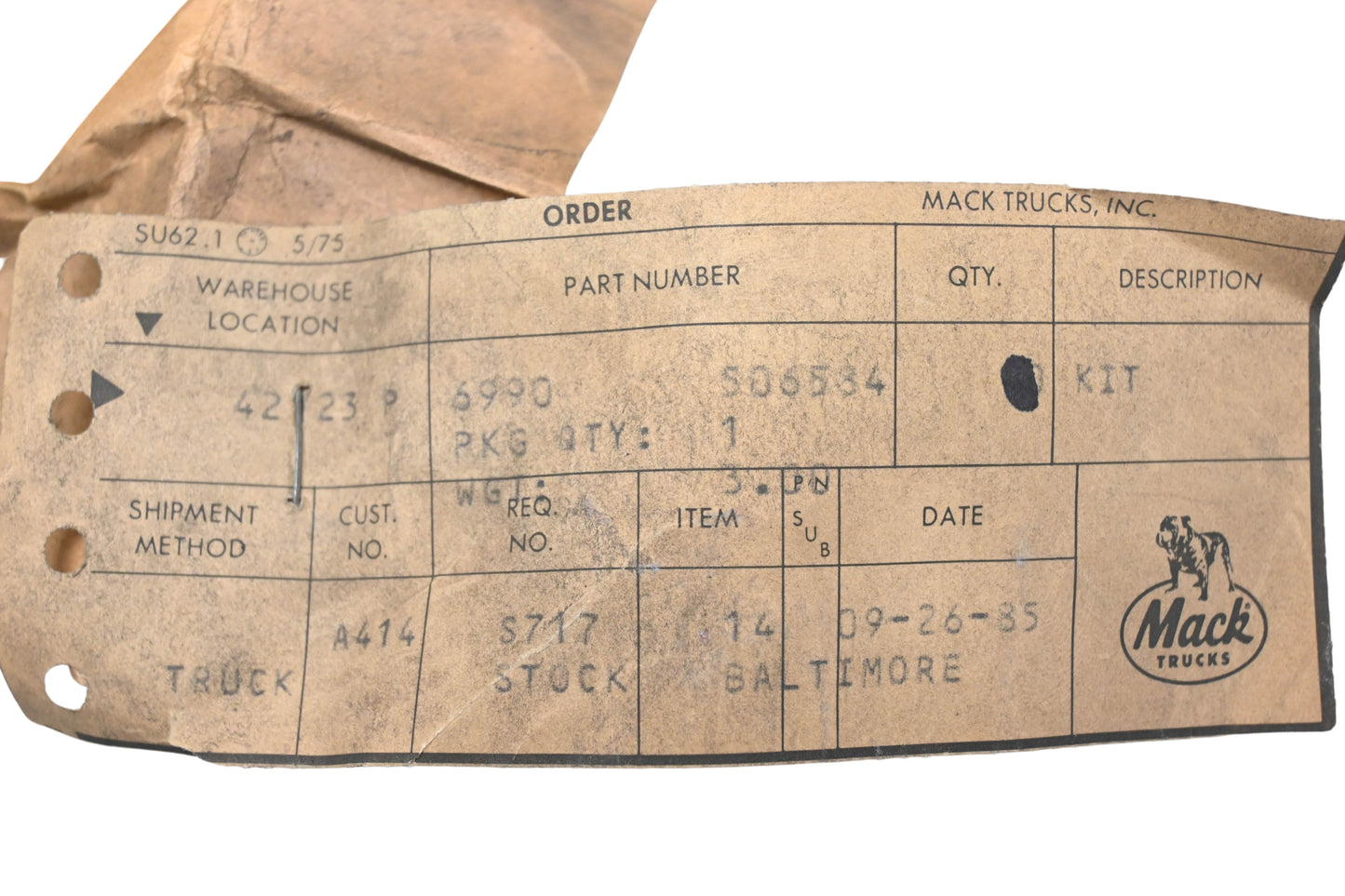 Mack 6990-506584 Repair Kit NOS