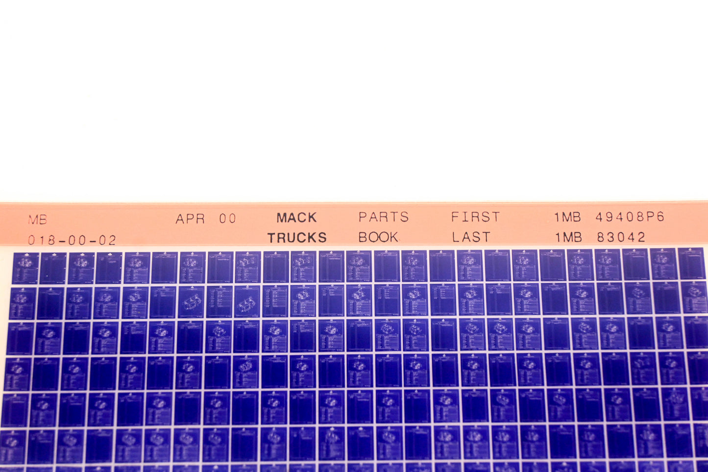 Mack MB018-00-02 1MB49408P6 - 1MB83042 Parts Microfiche NOS
