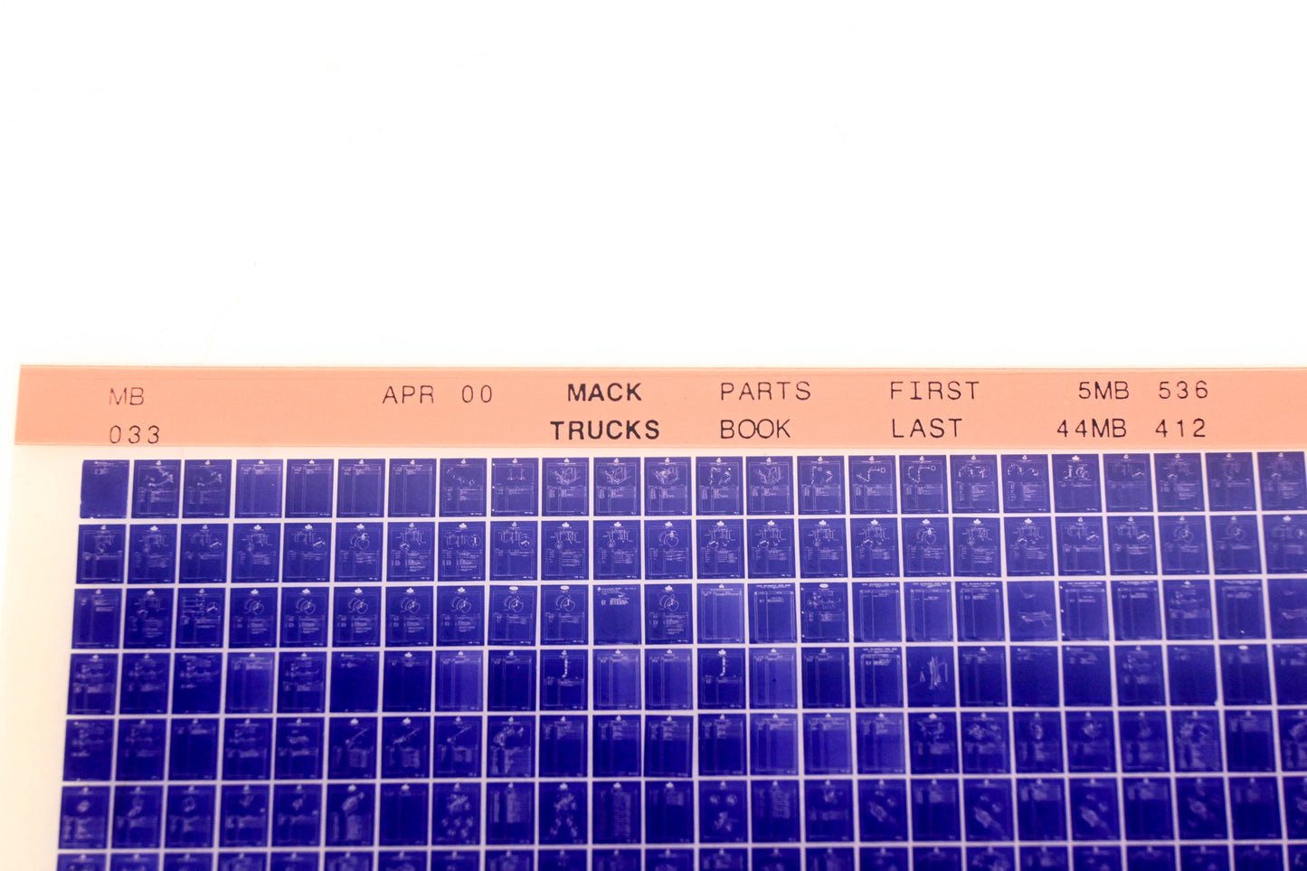 Mack MB033 5MB536 - 44MB412 Parts Microfiche NOS