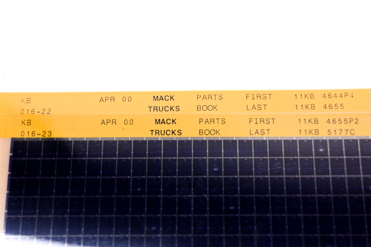 Mack KB016-22, KB016-23 11KB4644P4 - 11KB5177C Parts Microfiche Lot of 2 NOS
