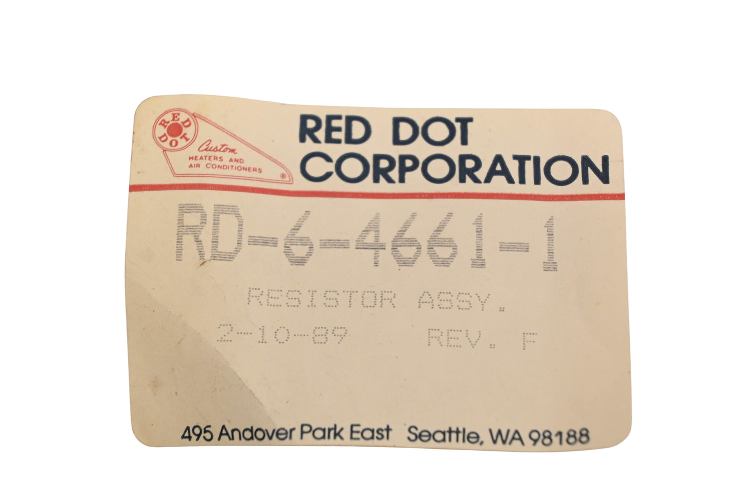 Mack 4379-RD646611, RD-6-4661-1 Red Dot Blower Resistor Harness NOS