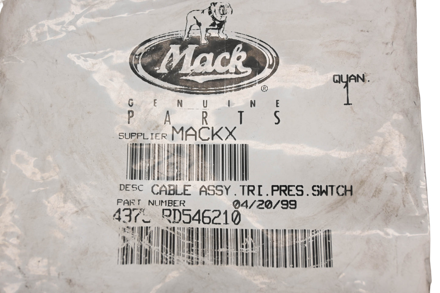 Mack 4379-RD546210, RD546210 Pressure Switch Cable Assembly NOS