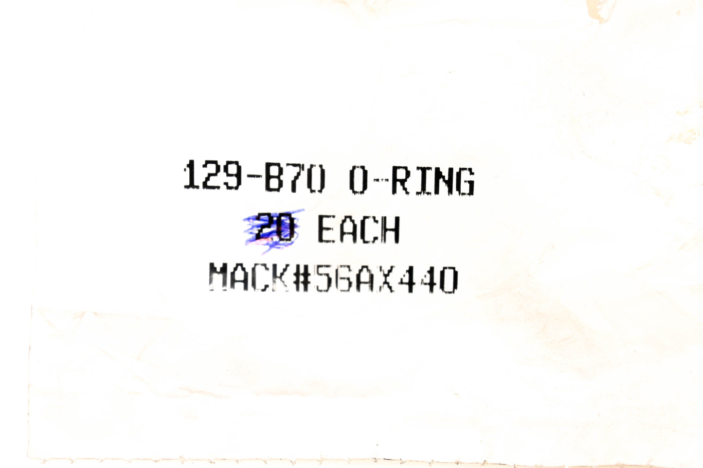 Mack 56AX440, 129-B70 O Ring NOS