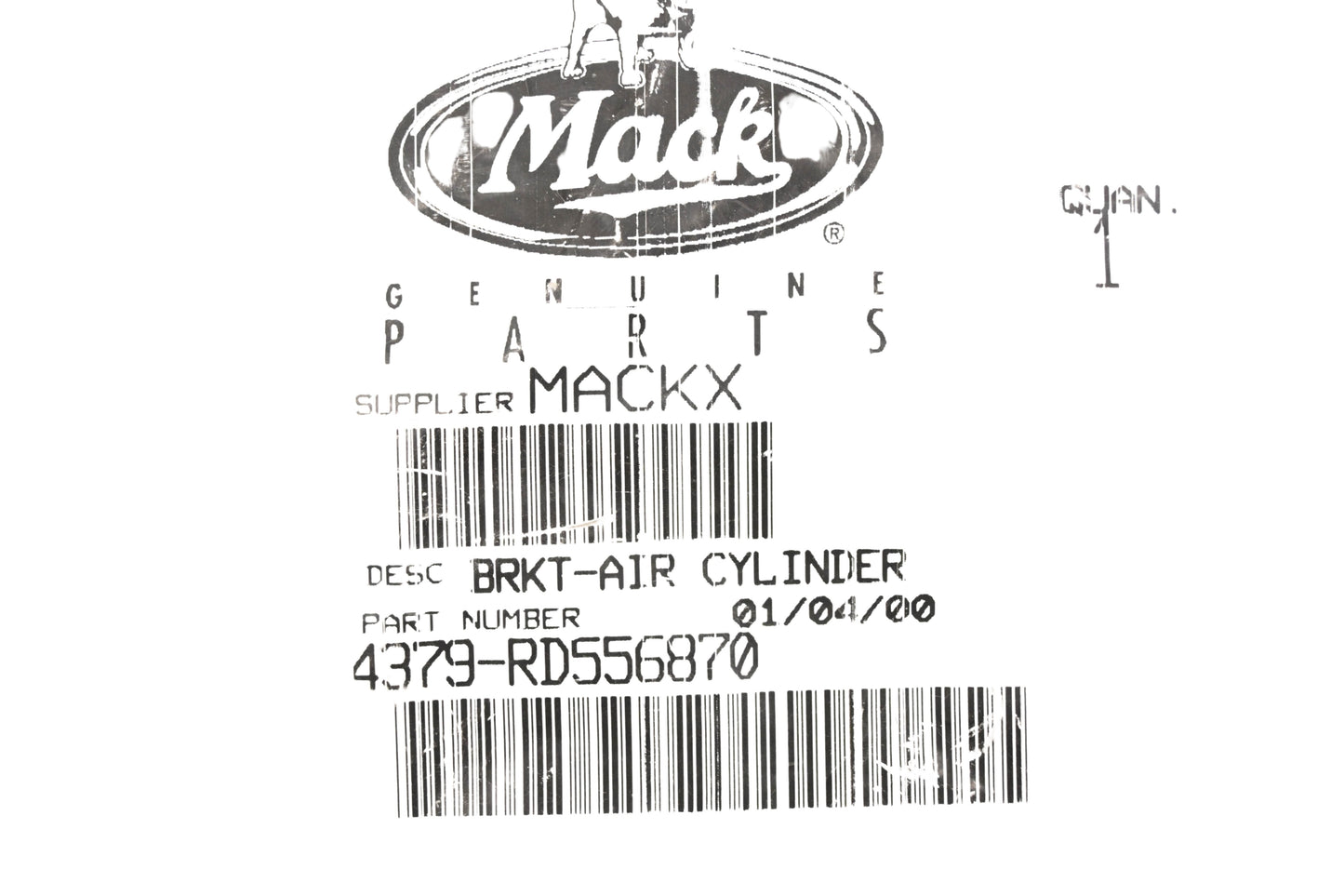 Mack 4379-RD556870, RD556870 Air Cylinder Bracket NOS