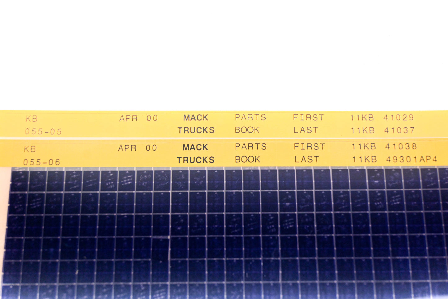 Mack KB055-05, KB055-06 11KB41029 - 11KB49301AP4 Parts Microfiche Lot of 2 NOS