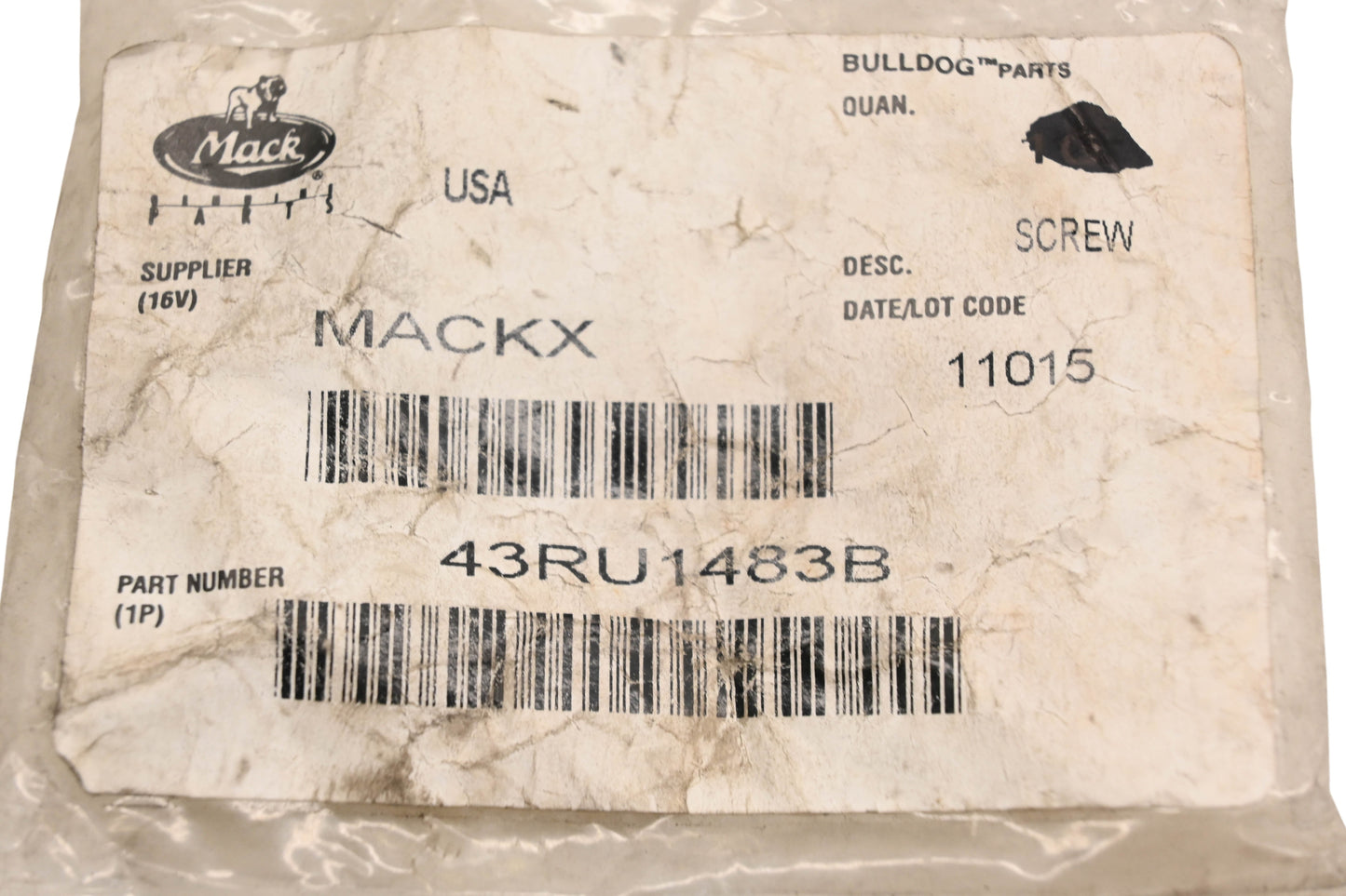 Mack 43RU1483B, 25160299 Bolt NOS