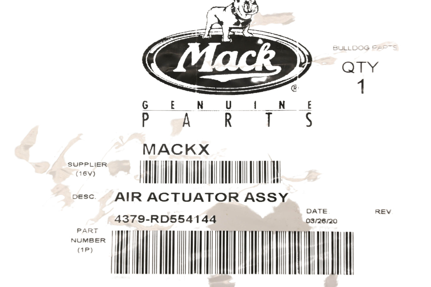 Mack 4379-RD554144, RD554144 Air Actuator Kit NOS