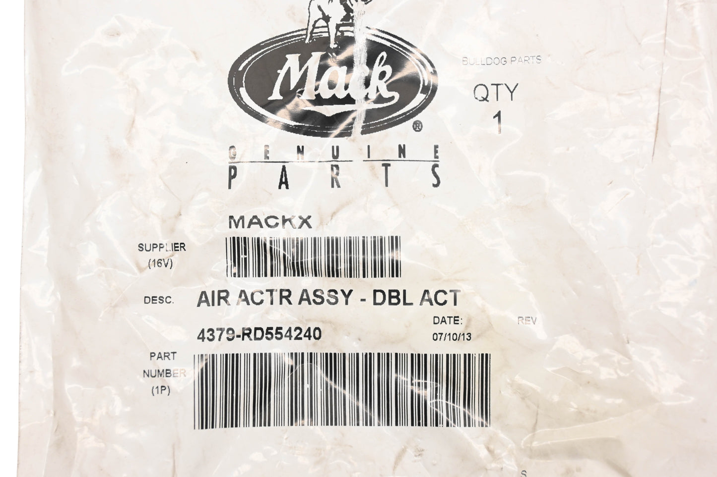 Mack 4379-RD554240, RD554240 Double Action Air Actuator Assembly NOS