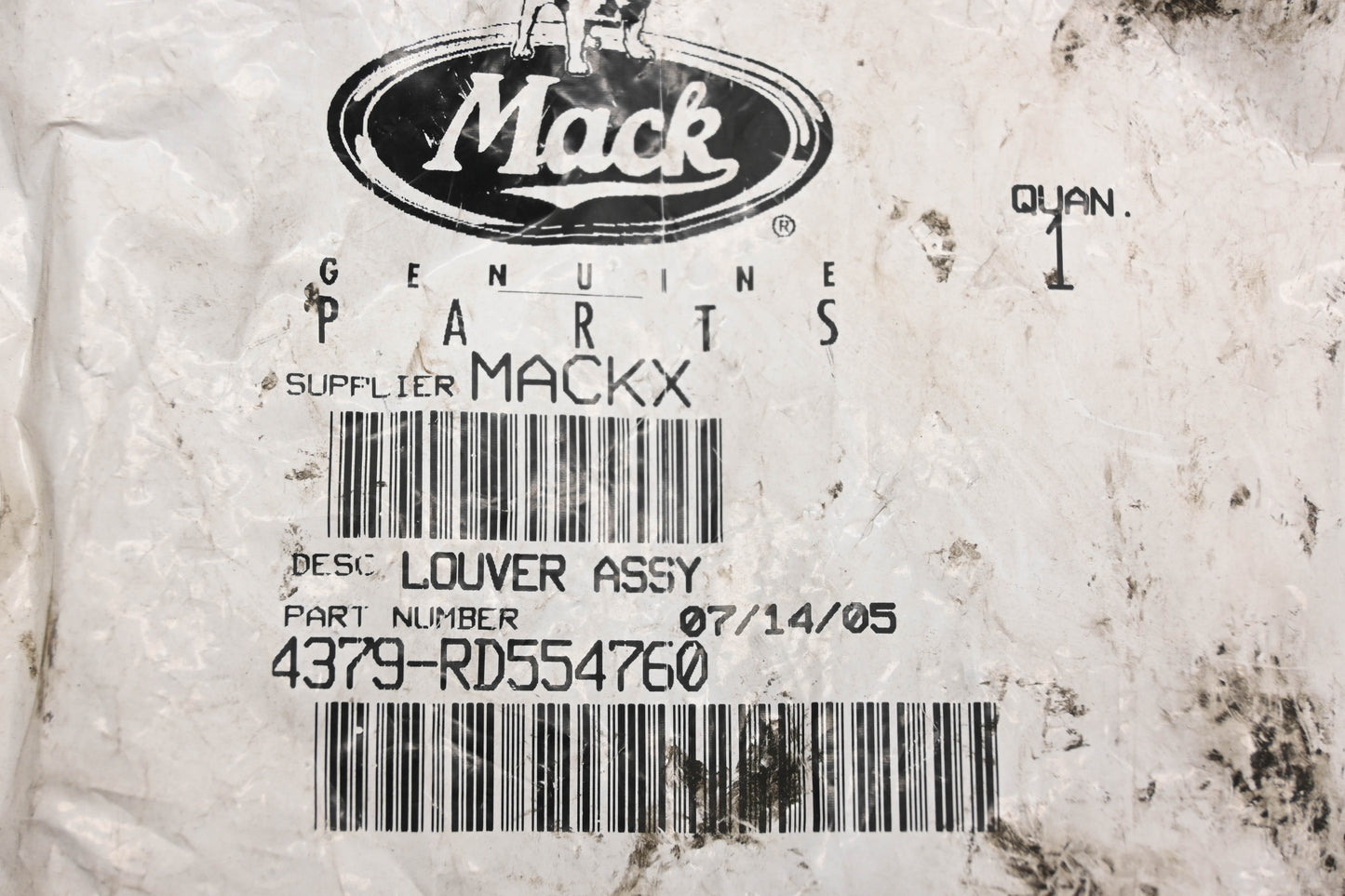 Mack 4379-RD554760 Louver NOS
