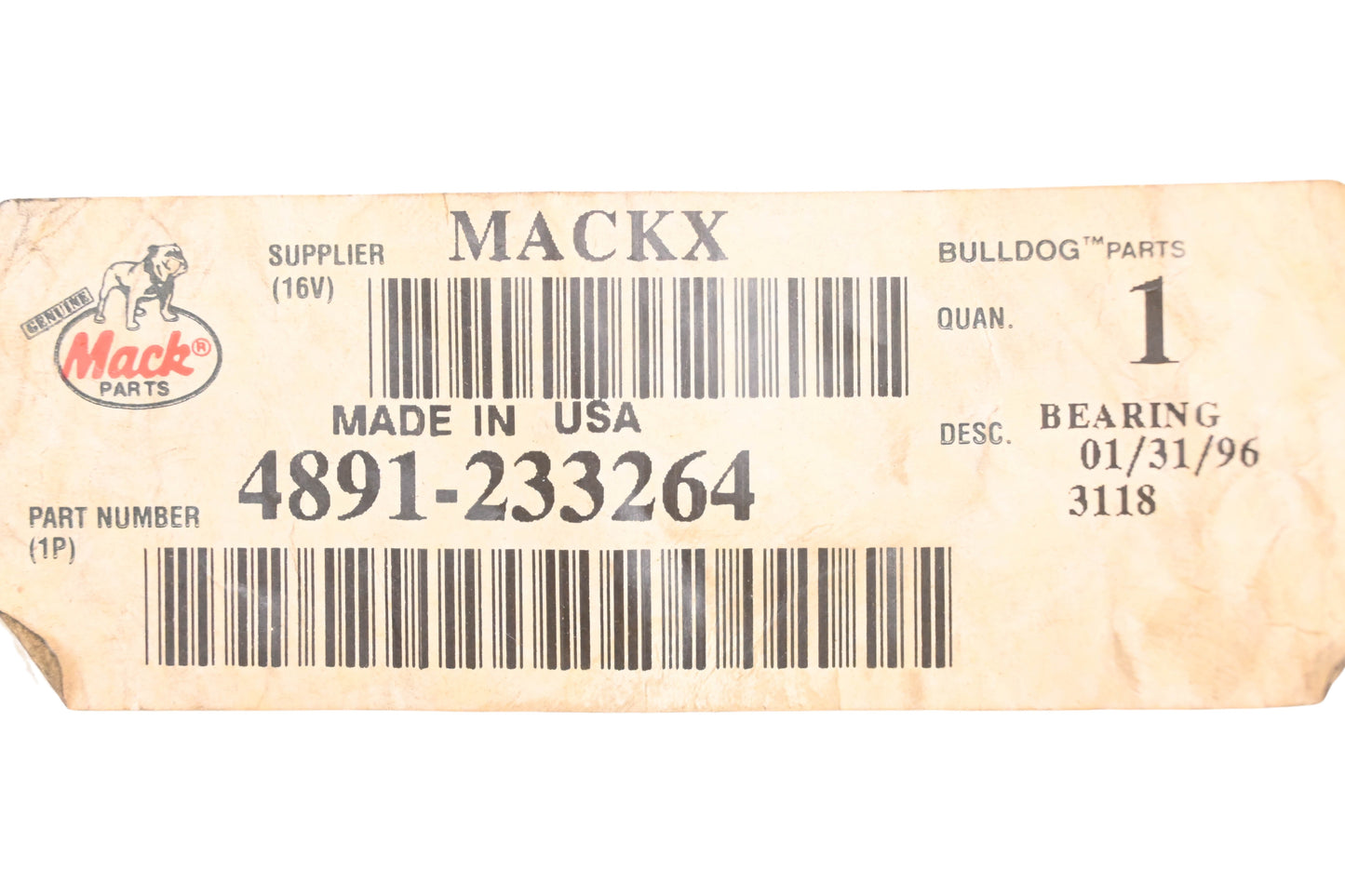 Mack 4891-233264, 4891233264 Bearing NOS