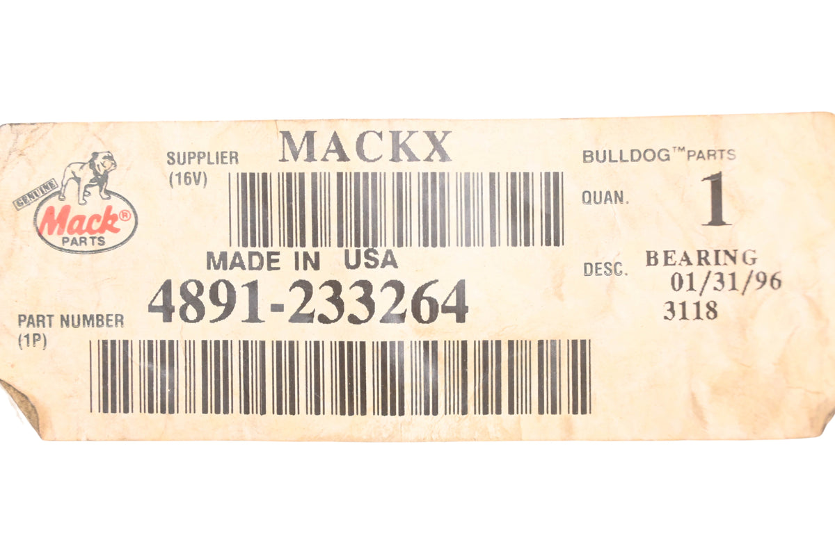 Mack 4891-233264, 4891233264 Bearing NOS