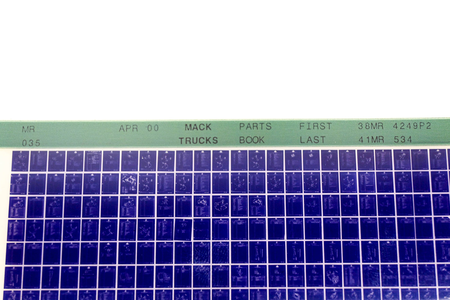 Mack MR035 38MR4249P2 - 41MR534 Parts Microfiche NOS