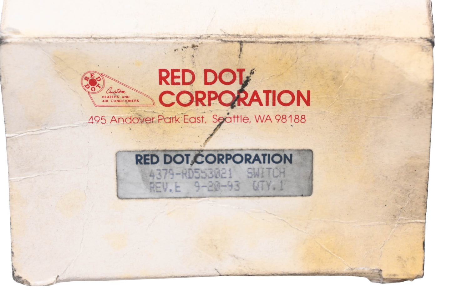 Mack 4379-RD553021, RD-5-5302-0 Red Dot Fan Switch NOS