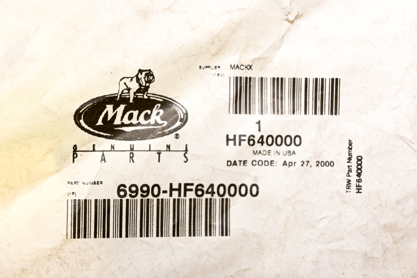 Mack 6990-HF640000 Steering Box Seal Kit NOS