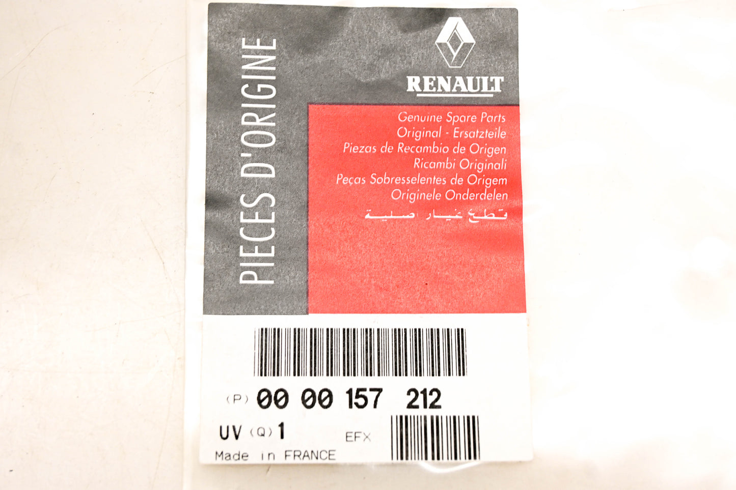Renault 0000157212 Rubber Gasket NOS