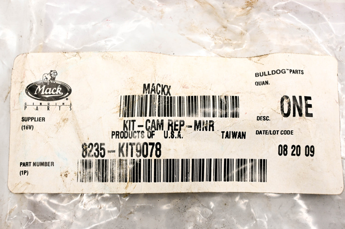 Mack 8235-KIT9078, KIT 9078 Meritor Camshaft Repair Kit NOS