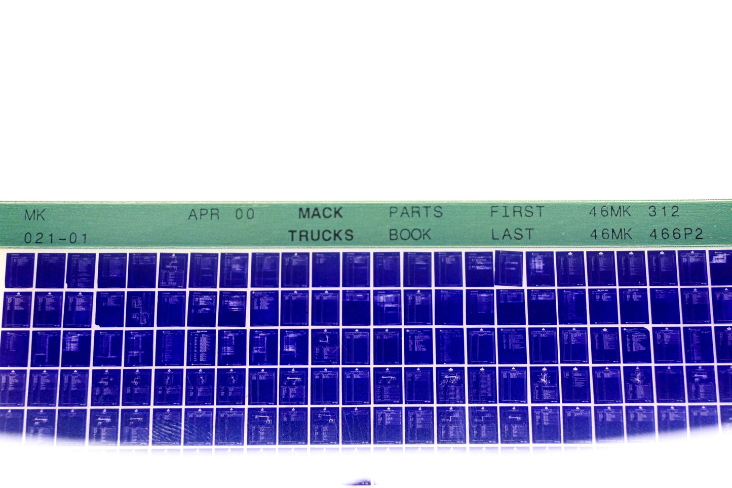 Mack MK021-01 46MK312 - 46MK466P2 Parts Microfiche NOS