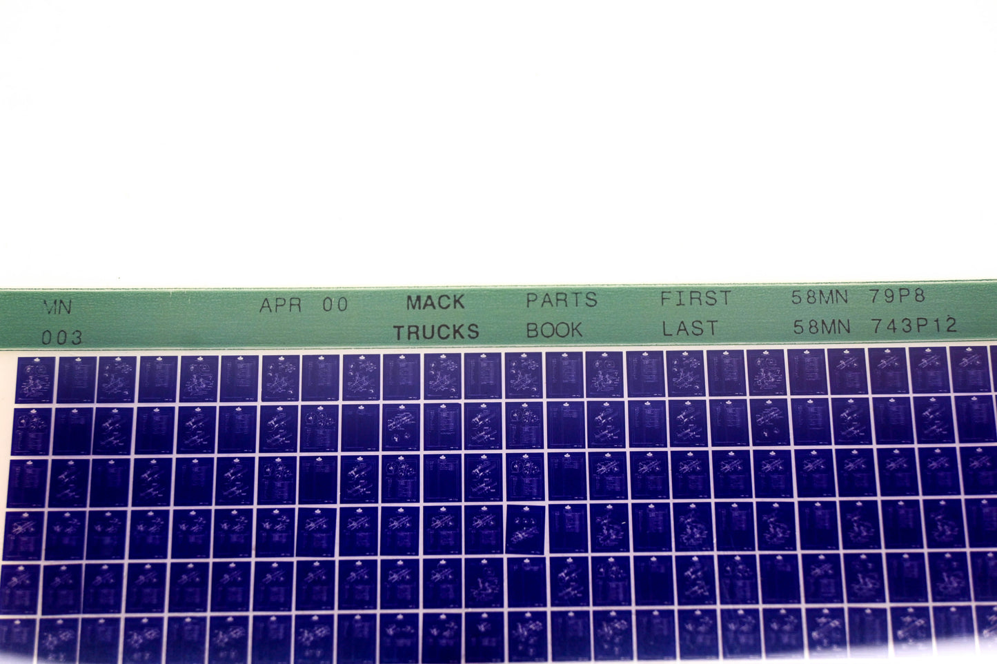 Mack MN003 58MN79P8 - 58MN743P12 Parts Microfiche NOS