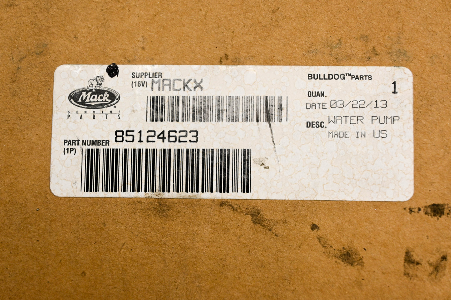 Mack 85124623 Water Pump Kit NOS