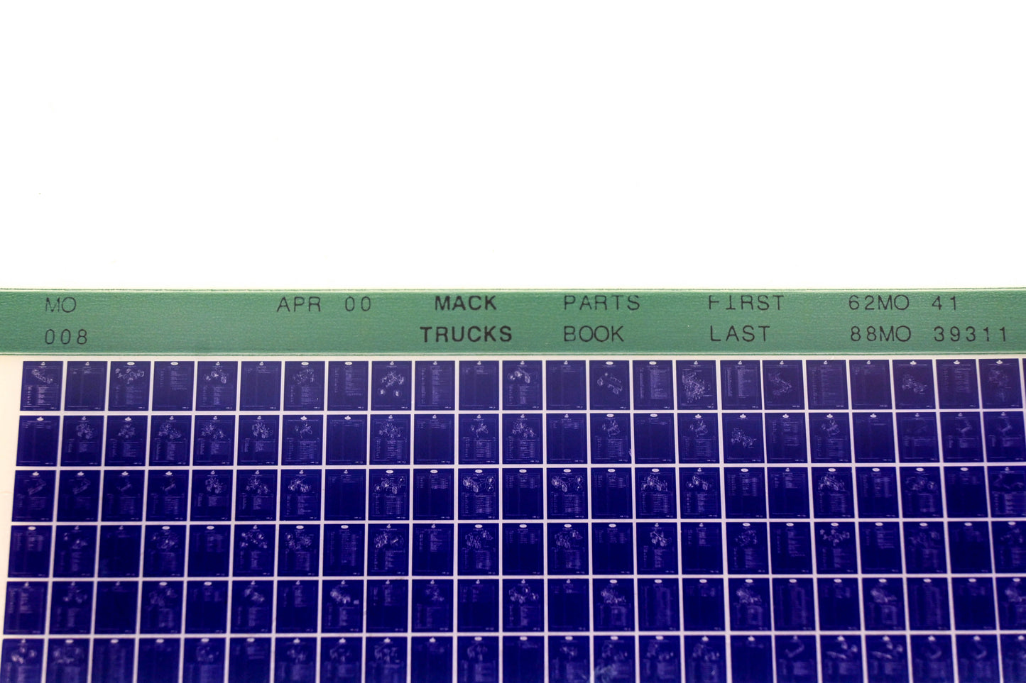 Mack MO008 62MO41 - 88MO39311 Parts Microfiche NOS