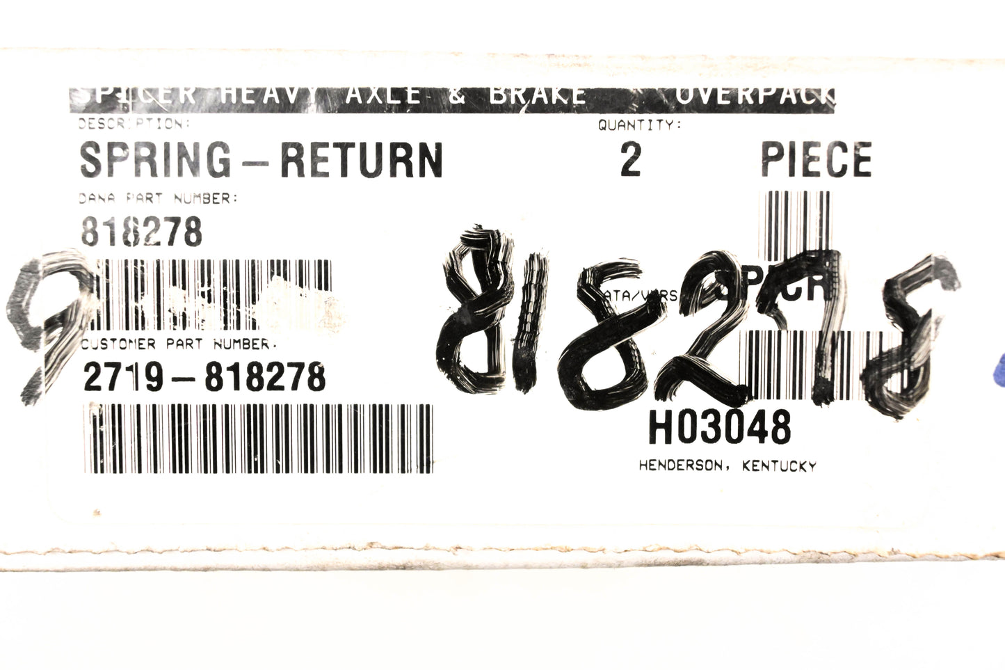 Mack 2719-818278 Spicer Return Spring Kit NOS