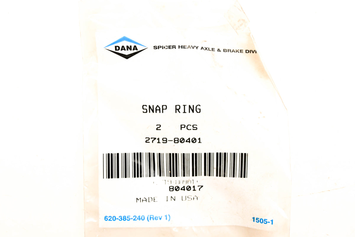 Spicer 2719-80401, 804017 Dana Snap Rings Qty 2 NOS