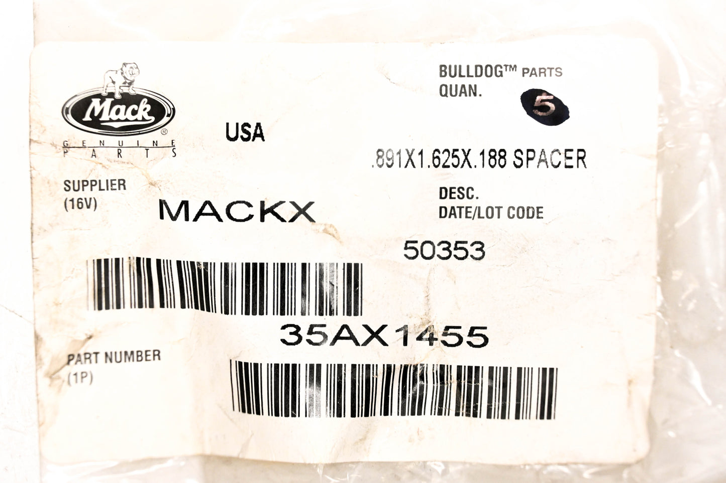 Mack 35AX1455, 25088023 Washers Qty 2 NOS