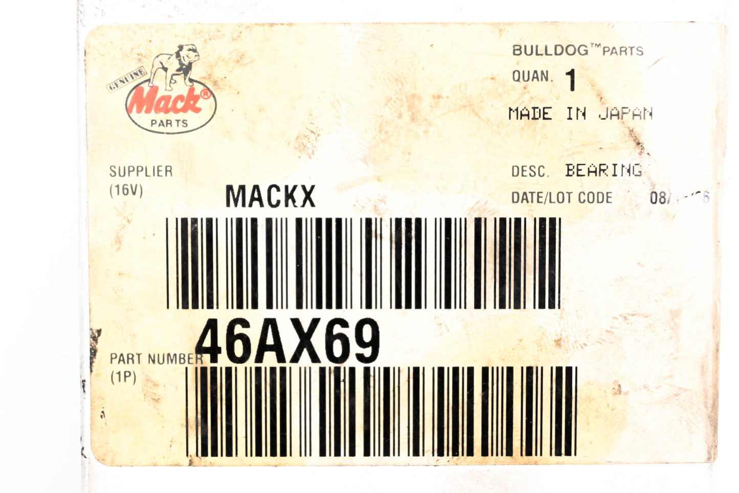 Mack 46AX69, M6307 Koyo Bearing Assembly NOS