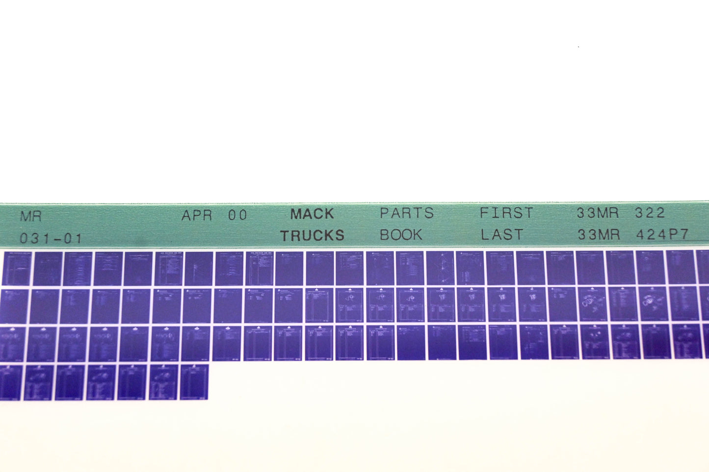 Mack MR031-01 33MR322 - 33MR424P7 Parts Microfiche NOS