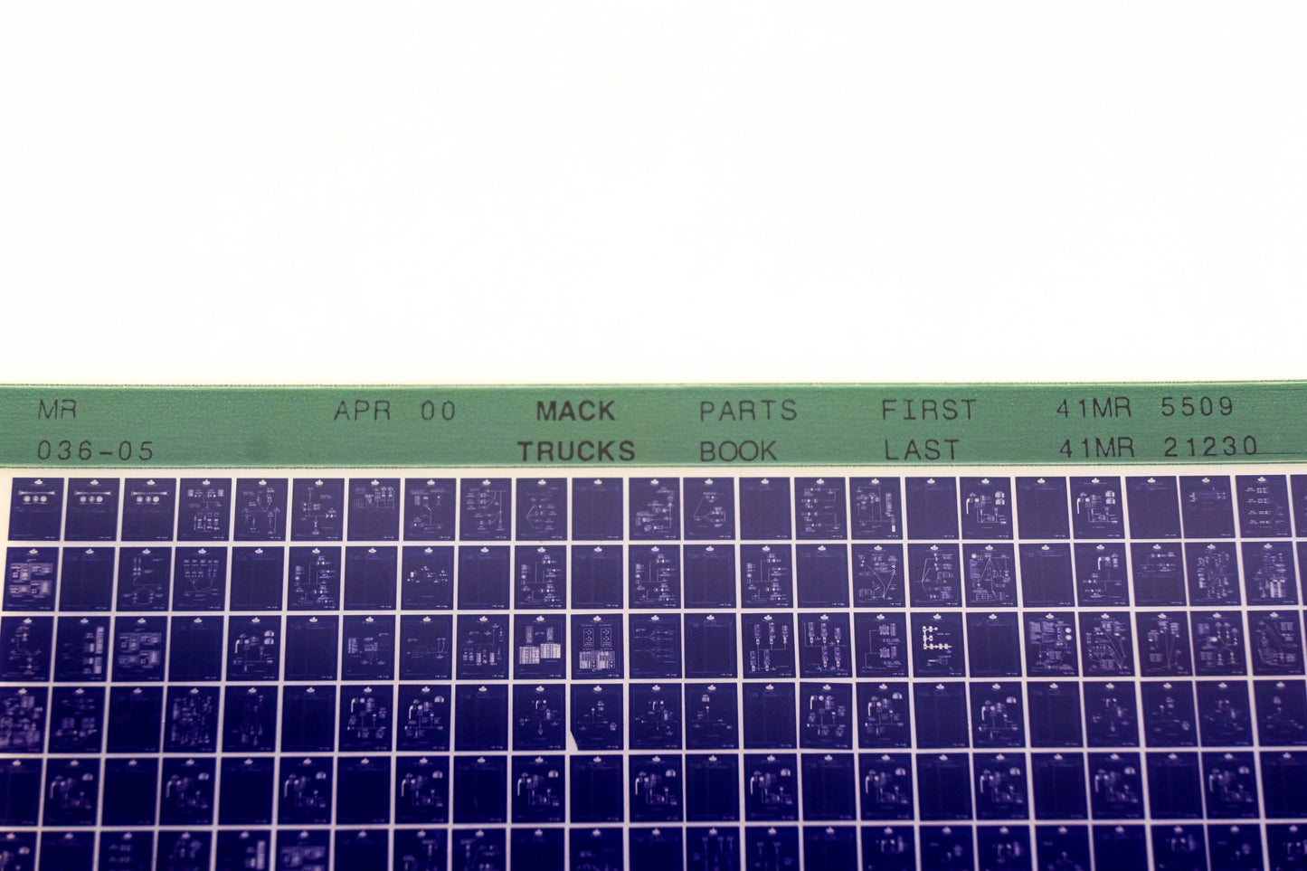 Mack MR036-05 41MR5509 - 41MR21230 Parts Microfiche NOS