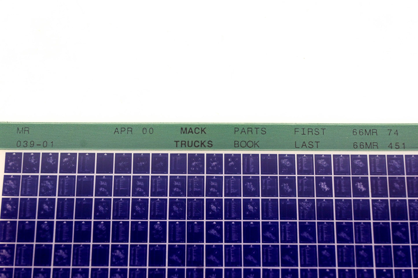 Mack MR039-01 66MR74 - 66MR451 Parts Microfiche NOS